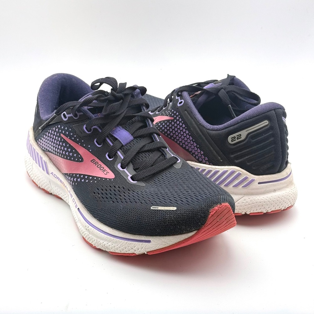 Brooks Adrenaline‎ GTS 22 Running Shoes Womens 9 Navy Purple Pink Athletic Snkr - Picture 13 of 13
